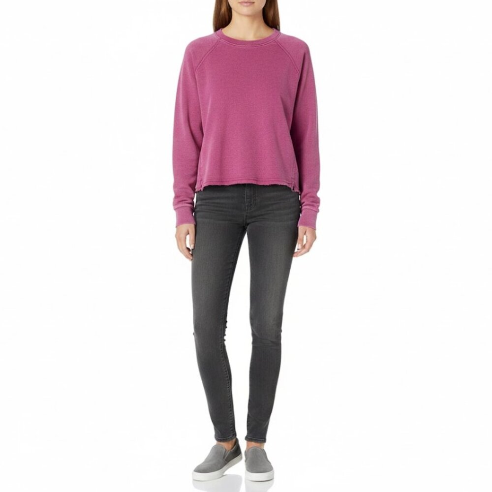 NWT Z by Zella Women sweatshirt Pink Lightweight Raw‎ Hem Athletic – Size L